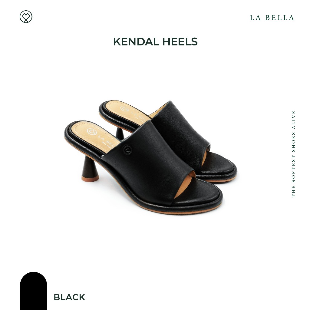 LA BELLA รองเท้าส้นสูงหนังแกะ  รุ่น KENDAL HEELS - BLACK