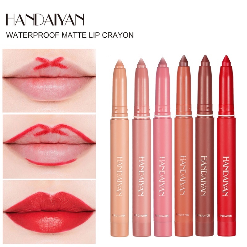 【Lemon】Handaiyan ดินสอเขียนขอบปาก ลิปสติก เนื้อแมตต์ กันน้ํา เครื่องสําอางสําหรับผู้หญิง-LN