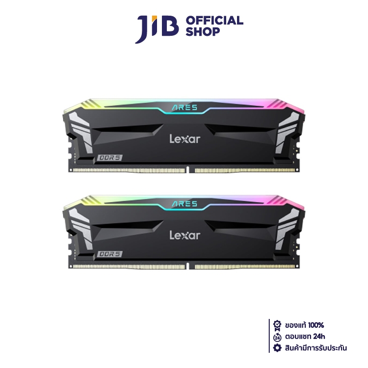 32GB (16GBx2) DDR5 6000MHz RAM (หน่วยความจำ) LEXAR ARES RGB DDR5 (AMD EXPO & INTEL XMP) (BLACK) (LD5BU016G-R6000GDLA)
