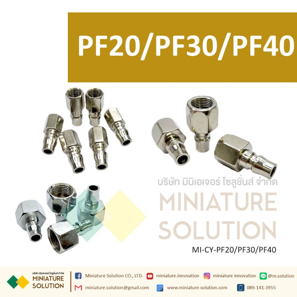 ข้อต่อ คอปเปอร์ลม PF20 ข้อต่อลมตัวเมีย เกลียวใน, ข้อต่อคอปเปอร์, ข้อต่อสวมเร็ว (PF20 1/4"8/PF30 3/8"