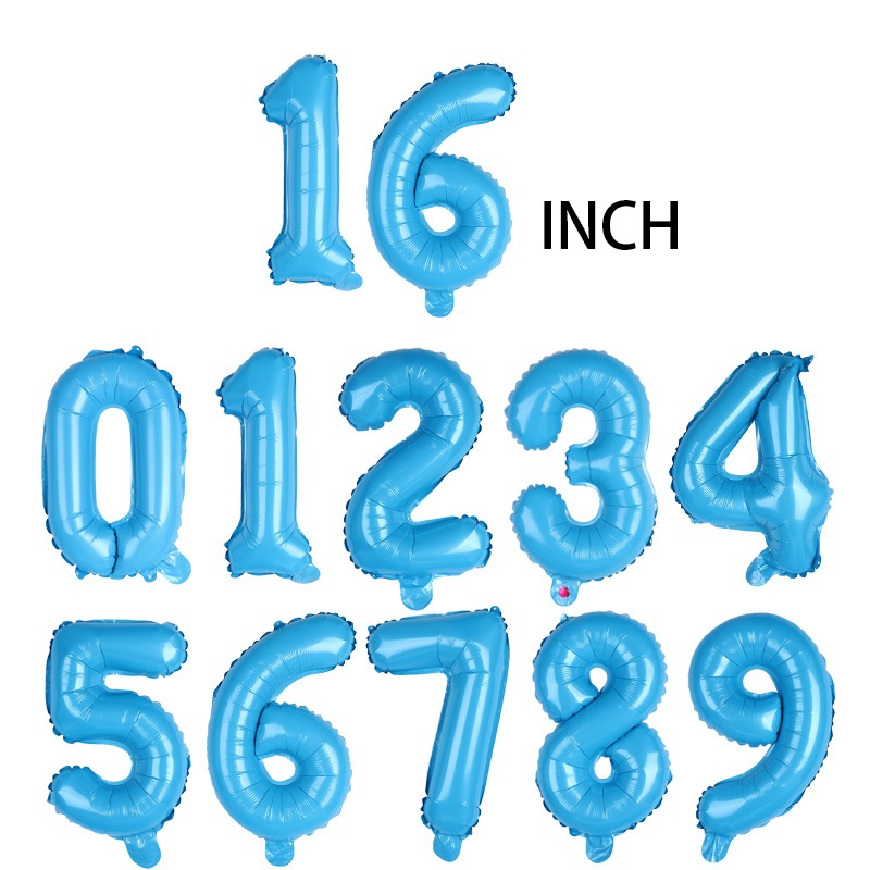 ลูกโป่งตัวเลข ขนาด16นิ้ว มีหลายสีให้เลือกมากมาย ตกแต่งปาร์ตี้วันเกิด