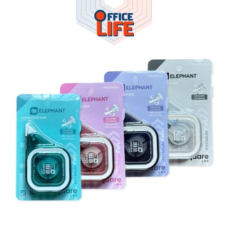 Elephant (ตราช้าง) เทปลบคำผิด 6 M. รุ่น SQUARE (สแควร์) คละสี (จำนวน 1 ชิ้น)