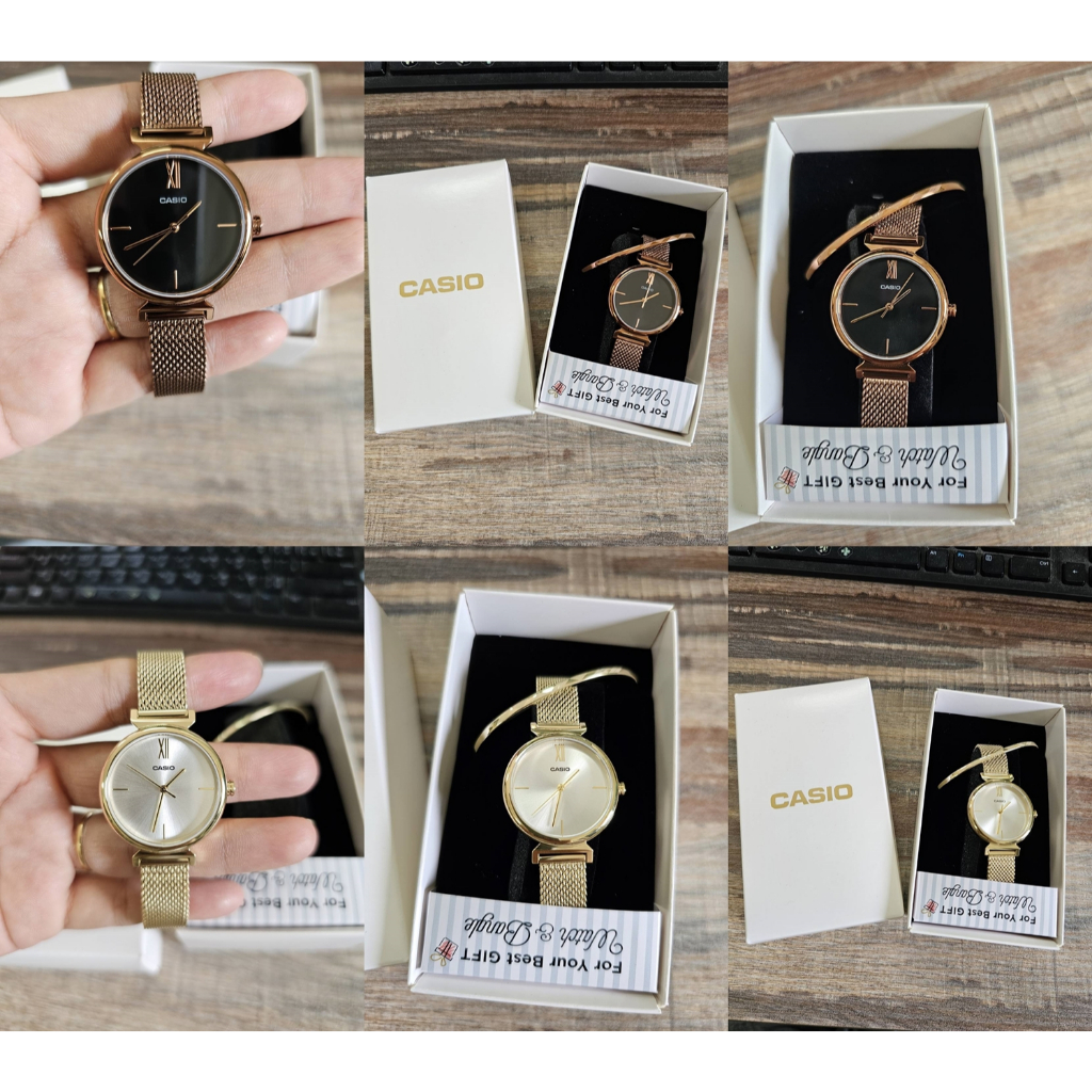 นาฬิกาข้อมือแถมกำไล Casio แท้  วาเลนไทร์ valentine's day LTP-2023 series ประกันศูนย์  1 ปี