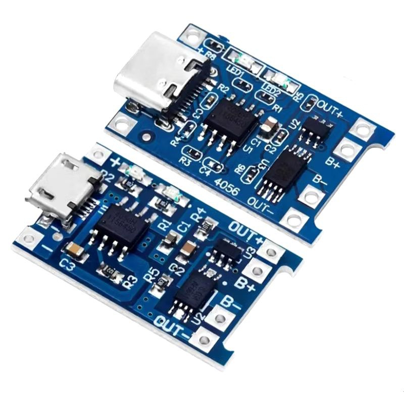 ไอซี โมดูลชาร์จ​แบตเตอรี่​ 18650​ หัวเชื่อมต่อไมโคร​ 2 แบบ​#TP4056 18650 1A Lipo Battery Charging Bo