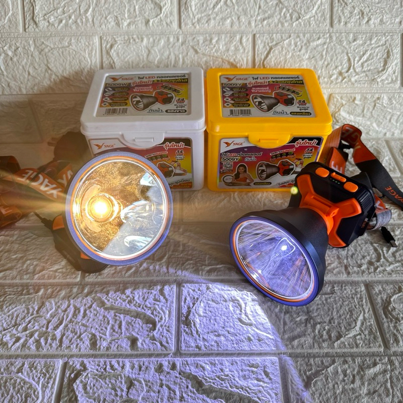 ไฟฉายคาดหัว Yage YG 5001 / 5003 / 5006 / 5009 ไฟ LED หลอดเลเซอร์ สำแสงพุ่งไกล ไฟสถานะแบตเตอรี่ ลุยฝน