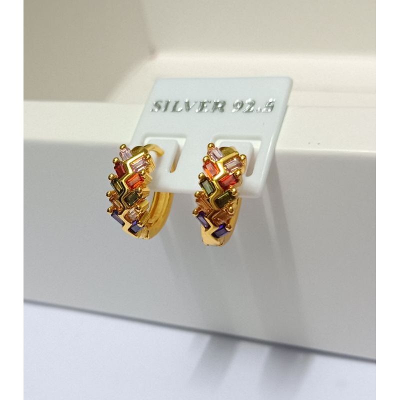 ต่างหูนพเก้า ต่างหูทองพลอยนพเก้า (EG-01)