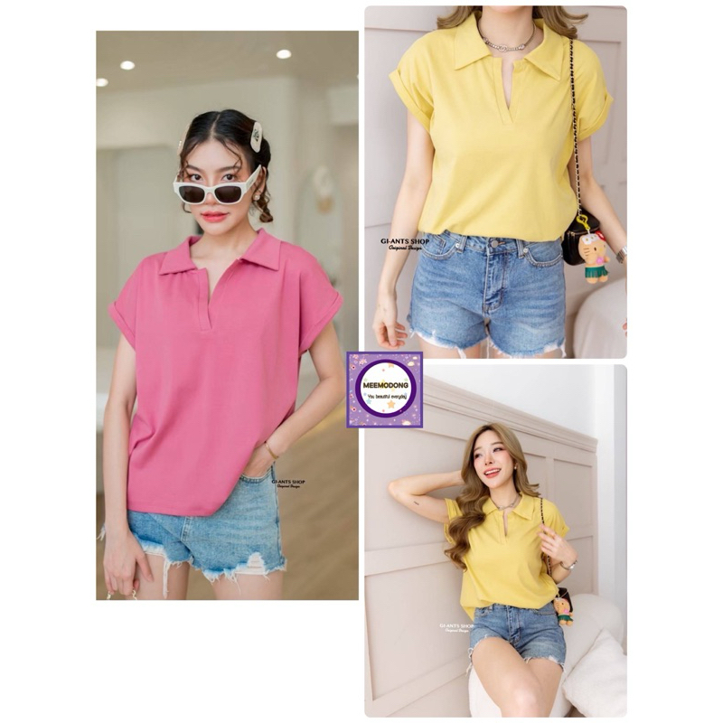 🌺New🦋คนรักผ้าคอตตอลมาหาเรา🌺เสื้อ over size คอปกผ่าวีผ้าคอตตอลหนานุ่มใส่สบายสุดๆ