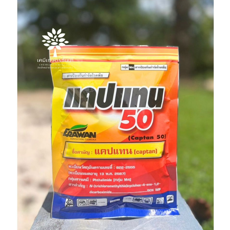 เอ็กซ-แคป  แคปแทน (captan) 50% WP ขนาดบรรจุ 1 กิโลกรัม ✅ สินค้าผลิตใหม่ ของแท้แน่นอน 💯