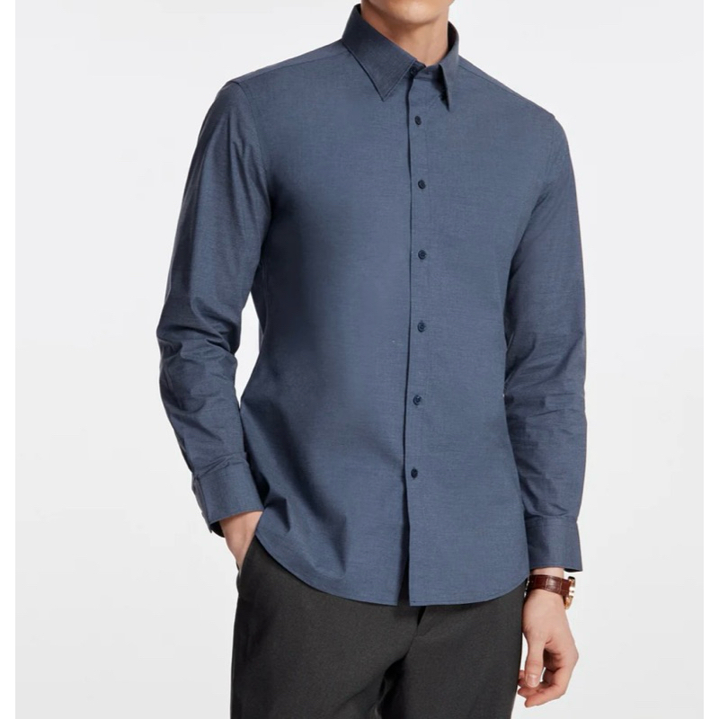 G2000 (รุ่นใหม่) เสื้อเชิ้ตผู้ชายแขนยาวสีกรมท่า เนื้อผ้า Cotton poplin ทรง SMART FIT