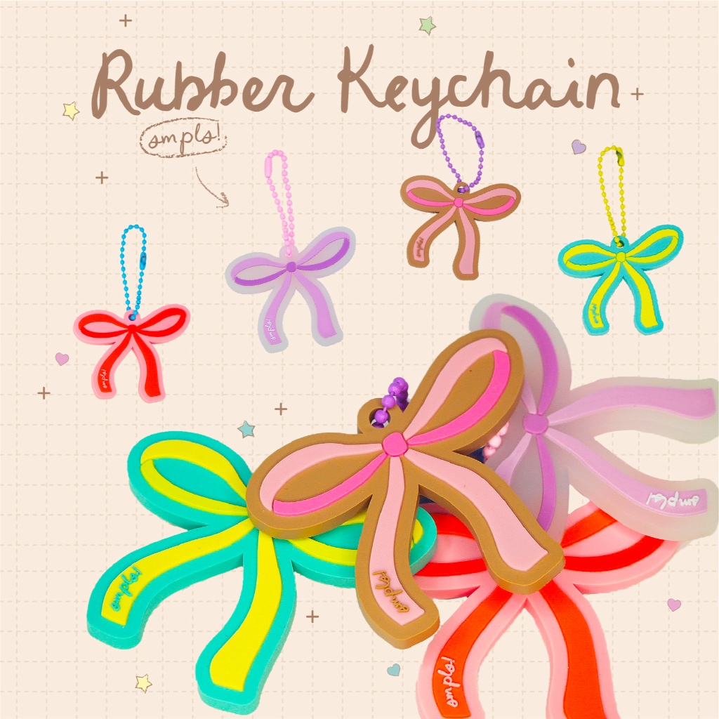 New Arrival! PVC Keychain พวงกุญแจยางโบว์พร้อมโซ่ไข่ปลา