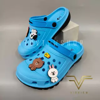 VIDVIEW !!ลดสนั่น!! รองเท้าหัวโต ลาย Line Friends หญิง Adda 5TD24WC พื้น 2density เบอร์ 36-39 ฟรี Jibbitz