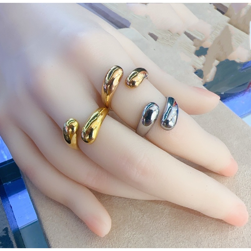 【#094】แหวน ไขว้มาใหม่ เรียบไม่มีเพชร แหวนรายหยดน้ำ งานสแตนเลส ราคา ถูกที่สุด ดีลบีเคเค แกลเลอรีภาพที่ 4