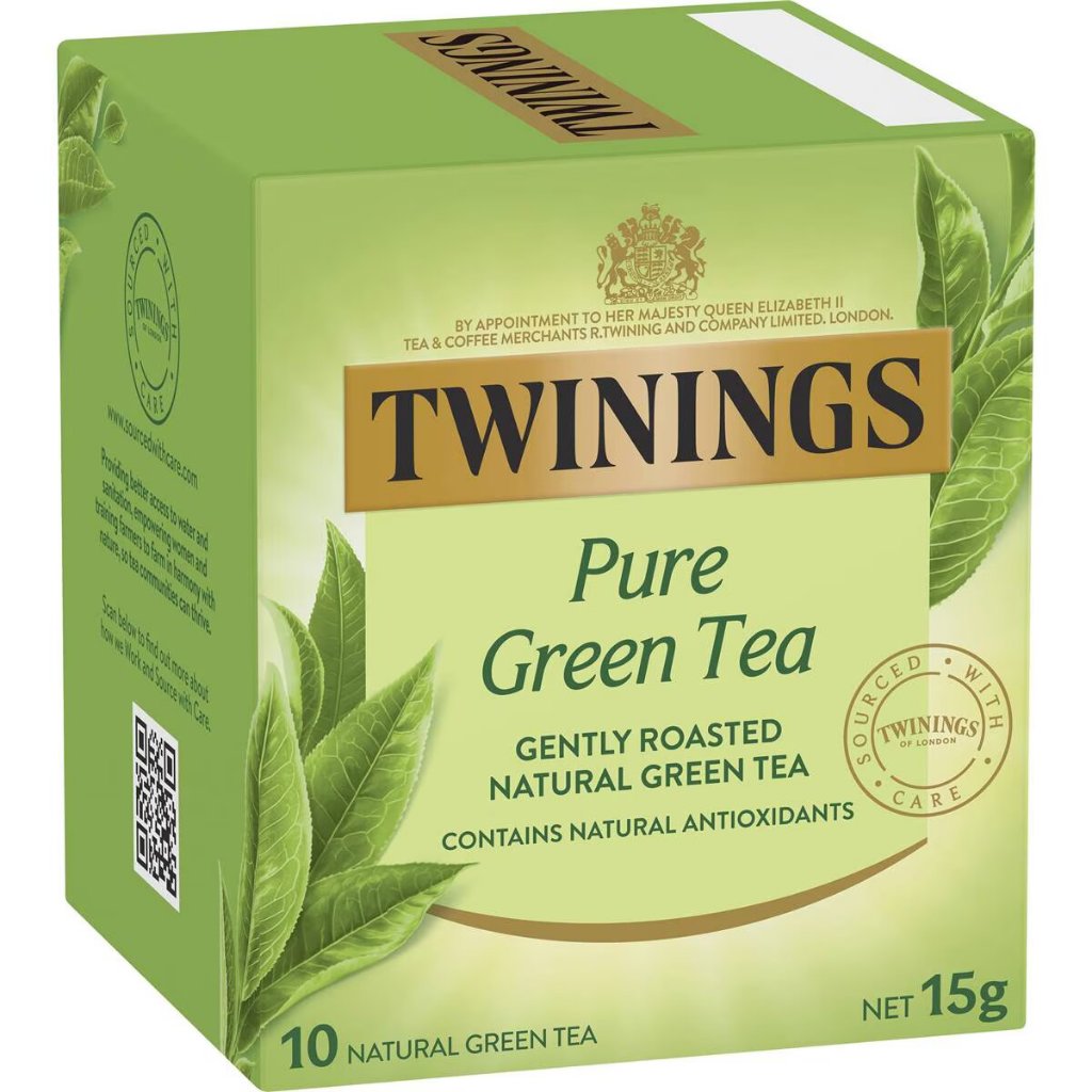 Twinings Green Tea Bags 10 Pack 15g (Individually wrapped) /ทไวนิงส์ ชาเขียว 10 ซอง ขนาด 15 กรัม (ชามีซองบรรจุแยก)