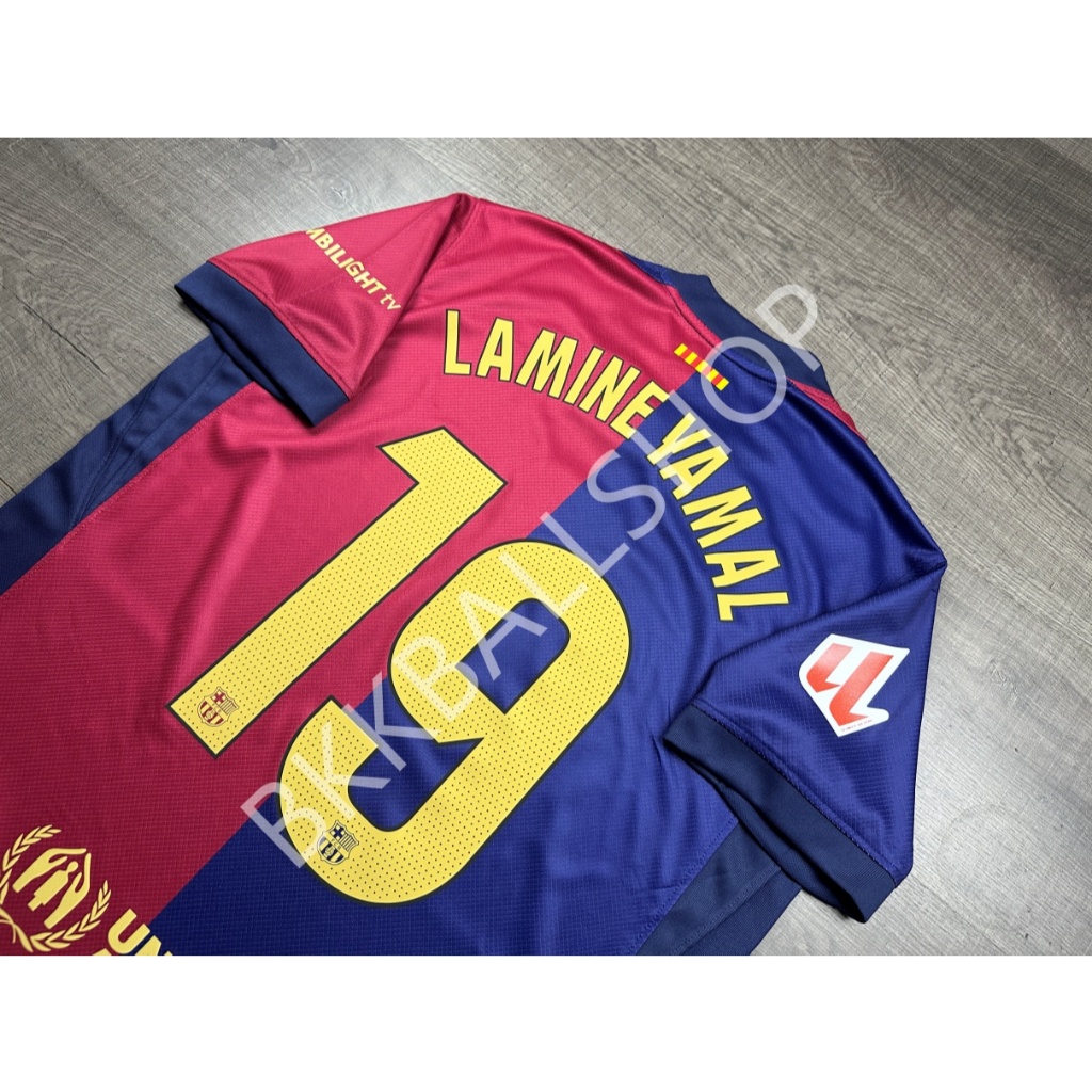 เสื้อฟุตบอล Barcelona Home บาร์เซโลน่า เหย้า 2024/25 อาร์มลาลีก้า 19 LAMINE YAMAL