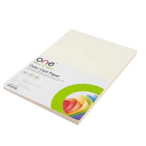 กระดาษการ์ดสี A4 120 แกรม ครีม (แพ็ค100แผ่น) ONE