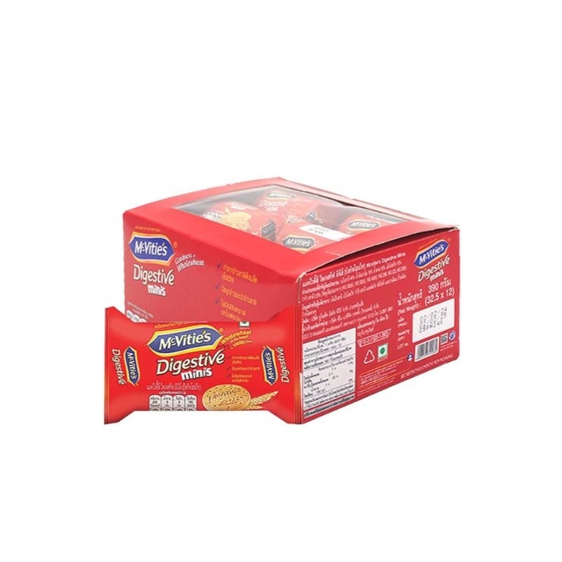 แมคไวตี้ส์ ไดเจสทีฟ บิสกิตโฮลวีท Mcvites Digestive Biscuit 32.5 กรัม * 12