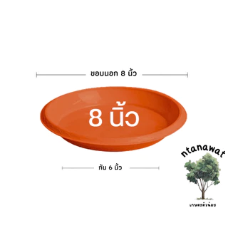 จานรองกระถางต้นไม้ สีอิฐ ถาดรองกระถางต้นไม้ จานรองกระถาง 6นิ้ว 8นิ้ว 10นิ้ว 12นิ้ว 15นิ้ว 17นิ้ว