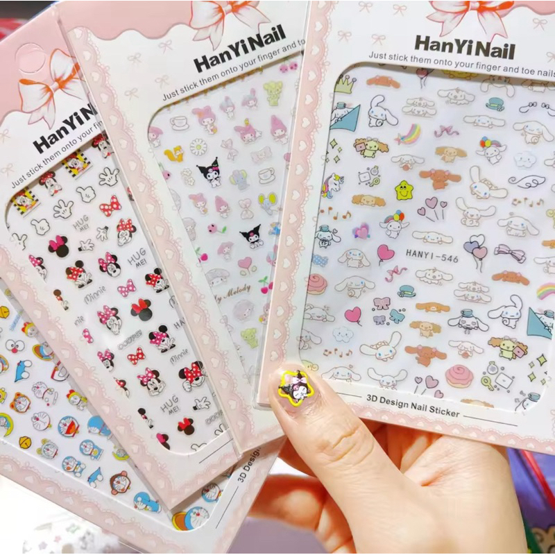 🦄 โพนี่ยูนิคอร์น สติกเกอร์แต่งเล็บ คุโรมิ ชินนาม่อน เมโลดี้ Nail Art Stickers Cartoon Unicorn