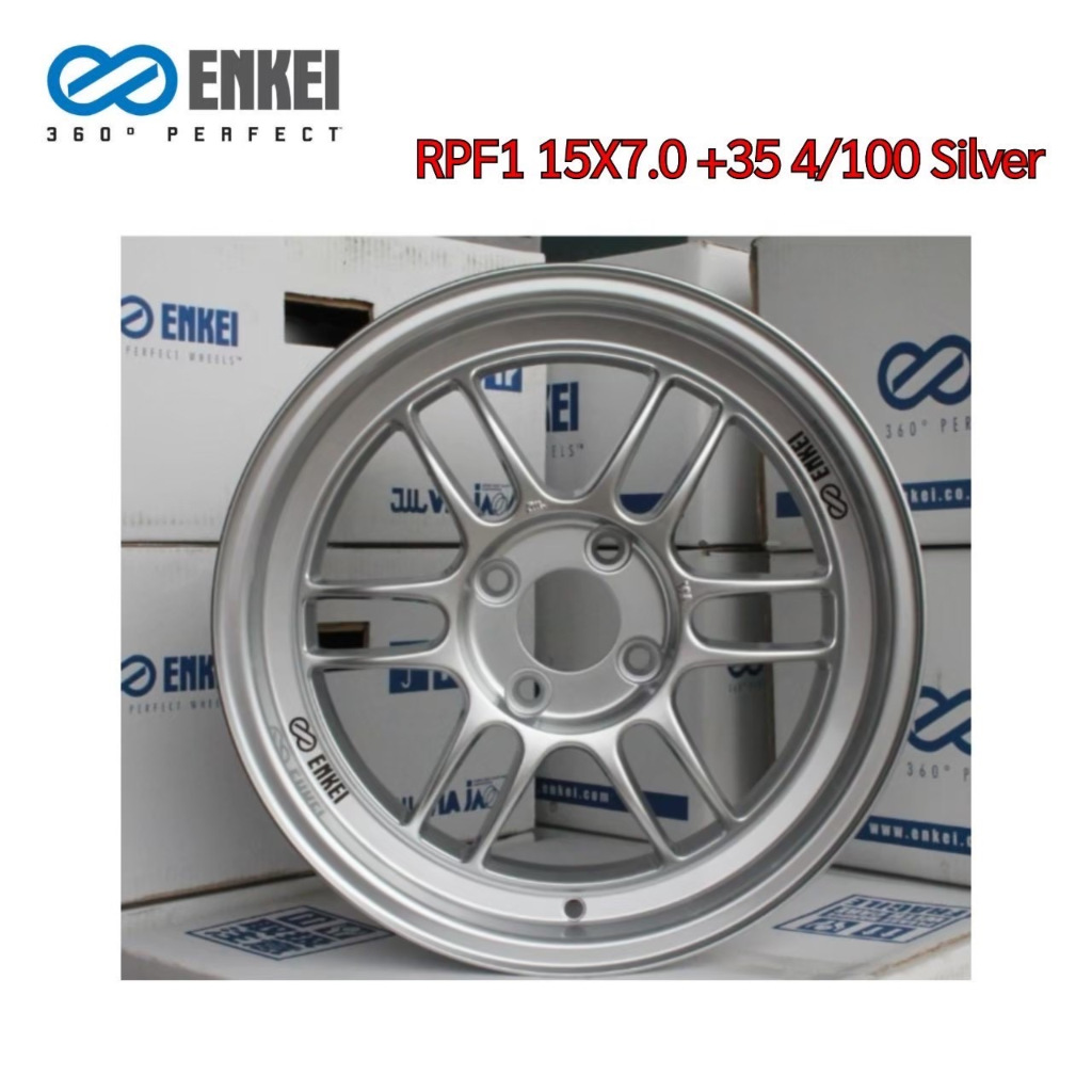 ล้อแม็กใหม่ Japan Enkei RpF1 4รู100 ET35 ซิลเวอร์ 7-16นิ้ว(ราคา 4วง)