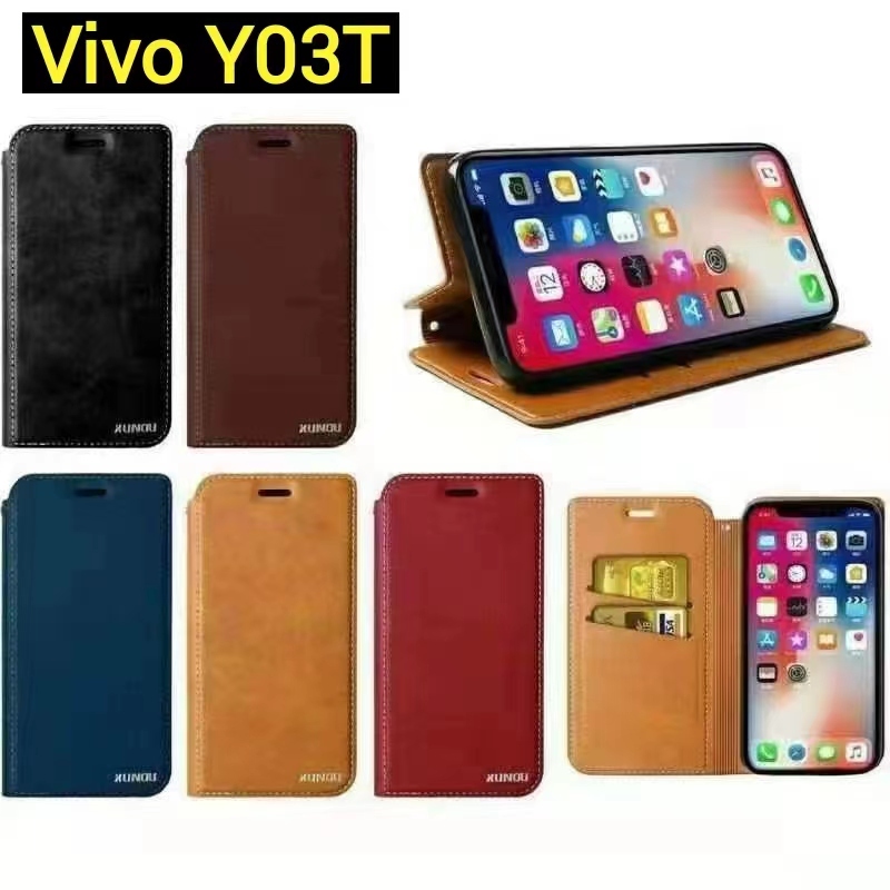Vivo Y19s/Vivo Y200 5G/Vivo Y03Tตรงรุ่น(ส่งในไทย)เคสฝาพับVivo Y03tตรงรุ่น เคสกระเป๋าเปิดปิดแบบแม่เหล