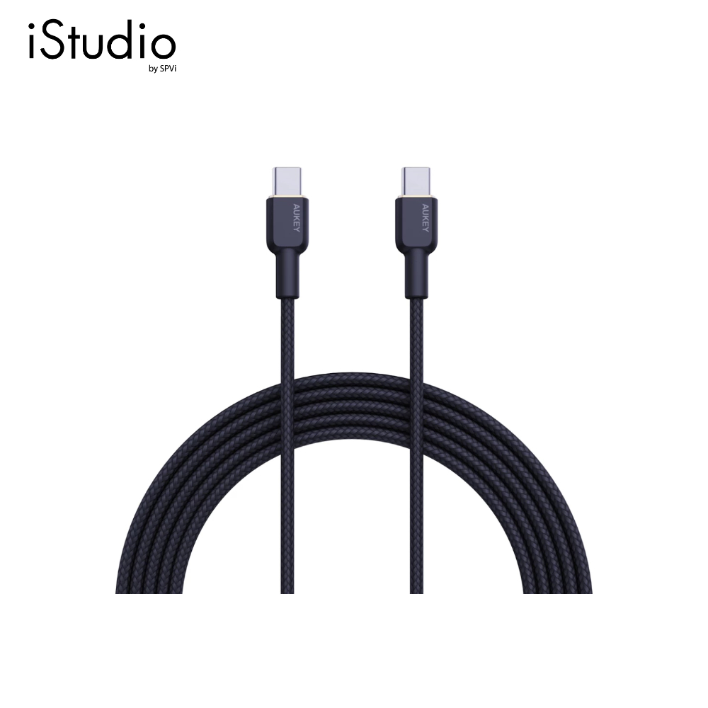 AUKEY CB-NCC2 CIRCLET CC NYLON BRAIDED สายชาร์จ (USB-C TO USB-C | 60W | 1.8M | QC 3.0 | PD)