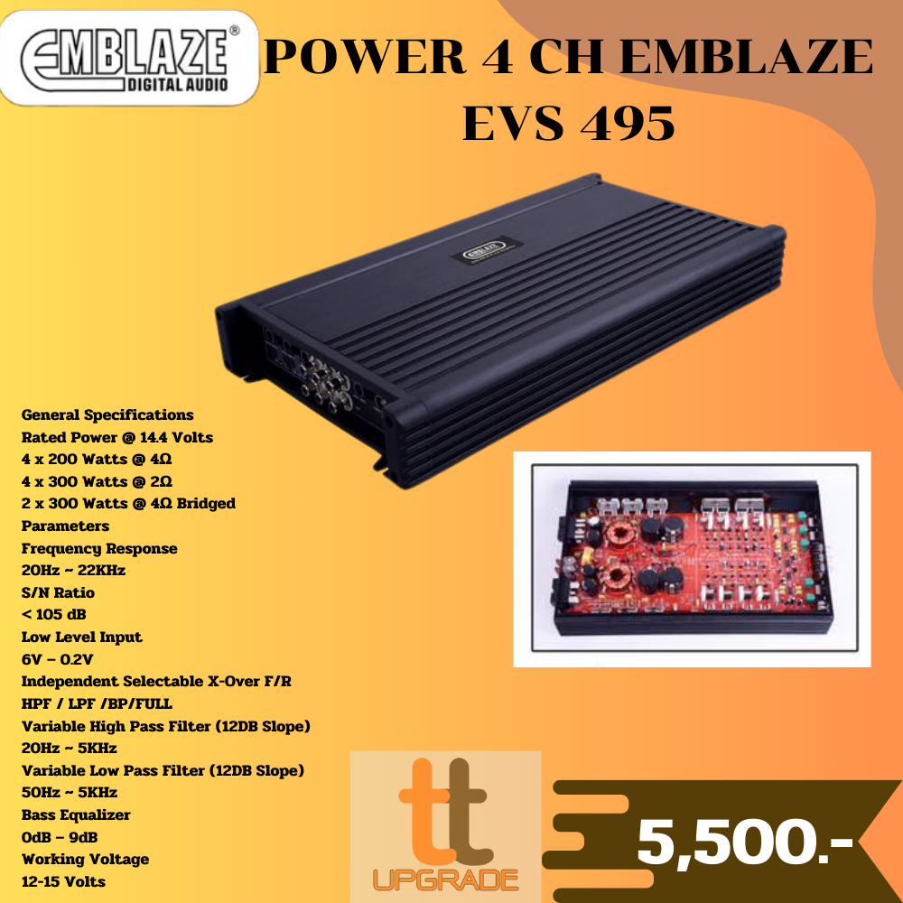 เพาเวอร์แอมป์ 4 CH EMBLAZE EVS 495