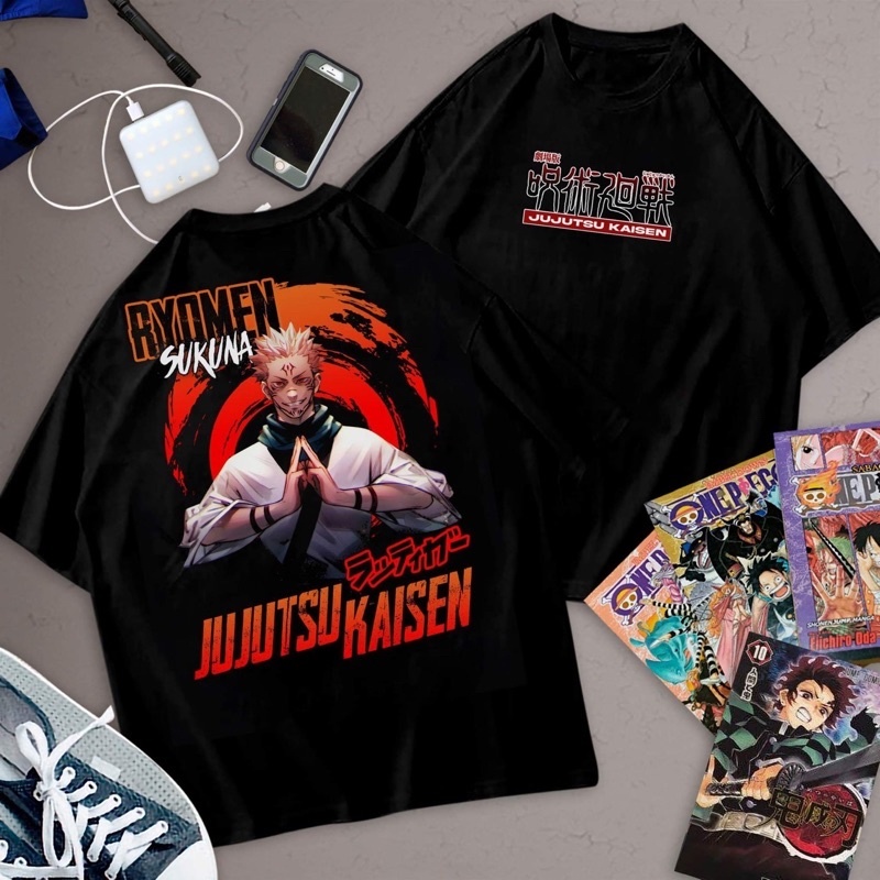JUJUTSU KAISENสงครามเวทมนตร์กลับ โกโจ เสื้ออะนิเมะ การพิมพ์ หลวม ระบายอากาศได้ แฟชั่น ขนาดพลัส เสื้อเชิ้ตผ้า