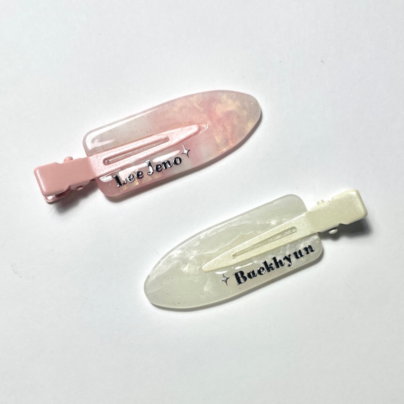 กิ๊บติดชื่อ "สีพาสเทลกลิตเตอร์" ♡ Mable hair clip ♡₊⁺