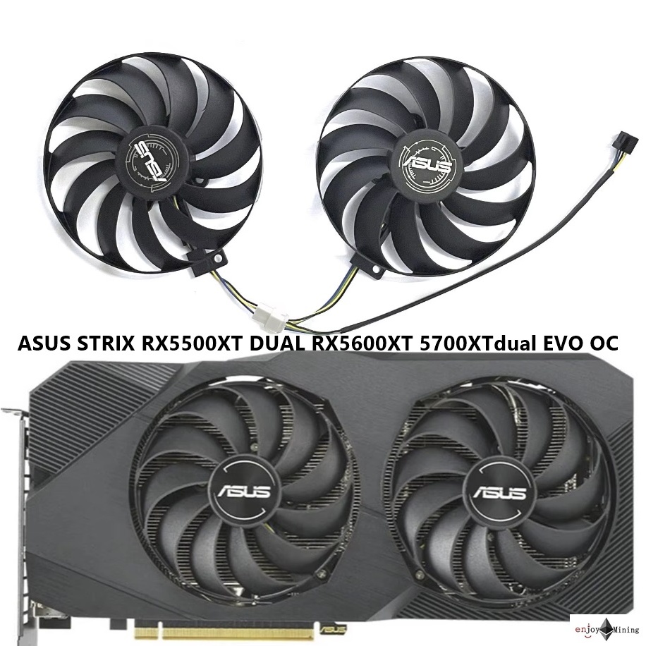 พัดลมการ์ดจอ  ASUS STRIX RX 5500XT DUAL RX 5600XT 5700XT dual EVO OC  Graphics Card Fan T129215SU
