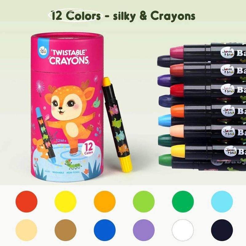 สีปลอดสารพิษสำหรับเด็ก Baby Roo 12 แท่ง