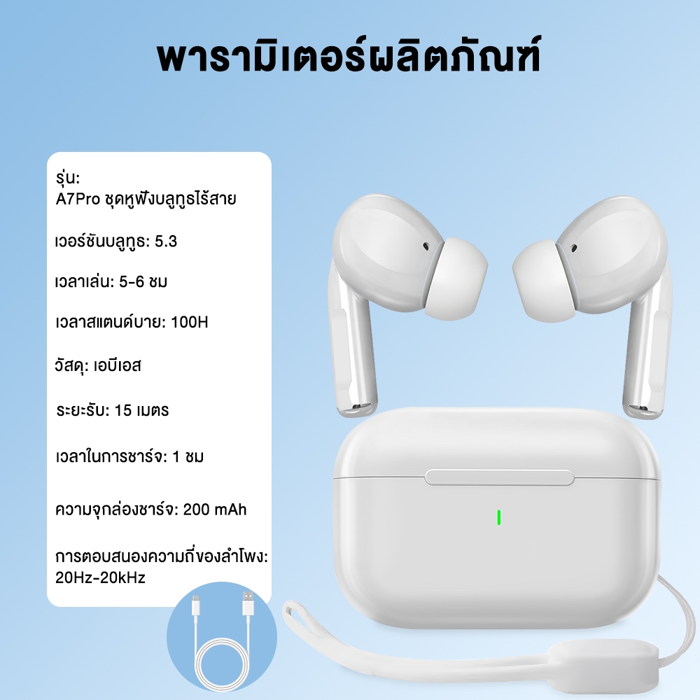 SANSONIC หูฟังบลูทูธ หูฟังไร้สาย หูฟัง Bluetooth 5.3 พร้อมไมโครโฟนในตัว IPX5 ลดเสียงรบกวนอัจฉริยะ