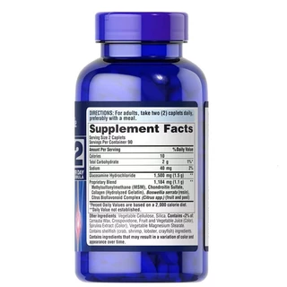 Puritan's Pride Triple Strength Glucosamine MSM Joint 180 Caplets กลูโคซามีน 3 ชนิด 180 แคปเล็ต