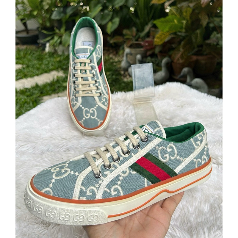 Gucci Tennis 1977 Low-Top Sneaker Light Blue Sz.38 มือสองแบรนด์แท้