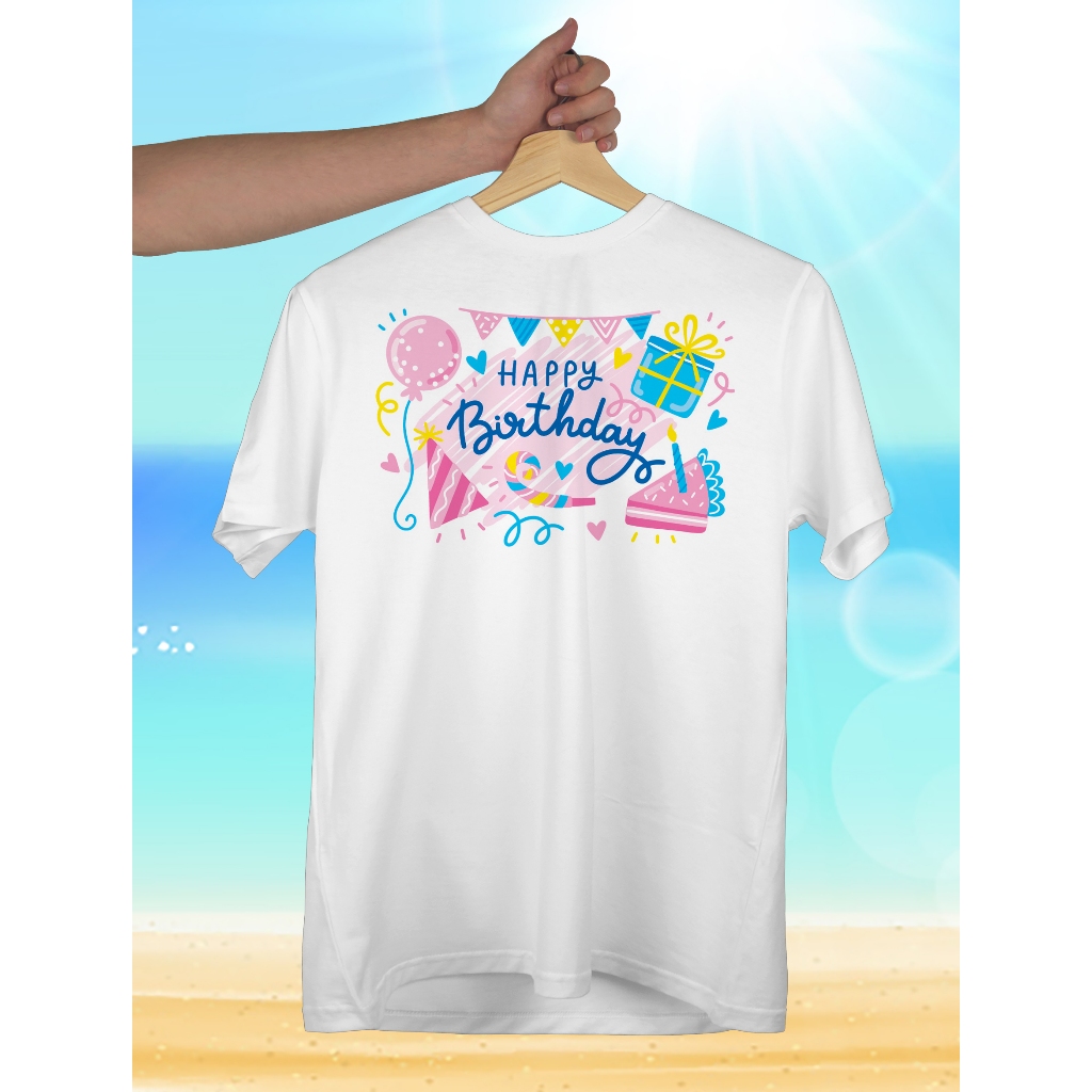 เสื้อยืด happy birthday เสื้อวันเกิด พ่อแม่ลูก พร้อมส่ง