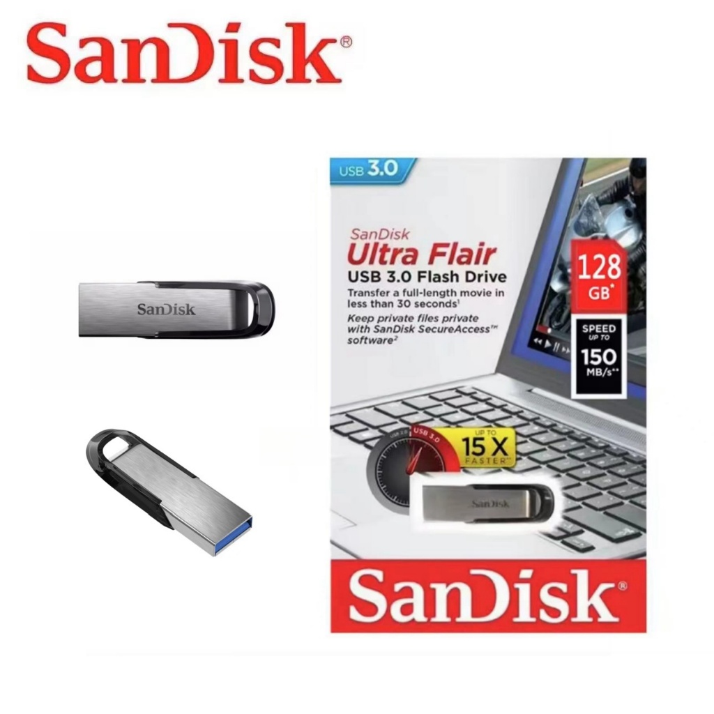 Sandiskแฟลชไดร์ฟรุ่นUltra Flair USB 3.0 Flash Drive 128GB