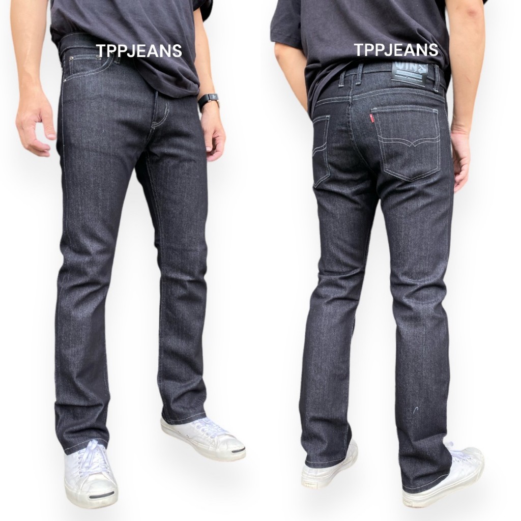 JEANSEXPRESS Straight Denim กางเกงยีนส์ชายทรงกระบอกตรง สีเข้มมิดไนท์ เป้าซิป มีไซส์ใหญ่ Size 28-42 รับชำระปลายทาง
