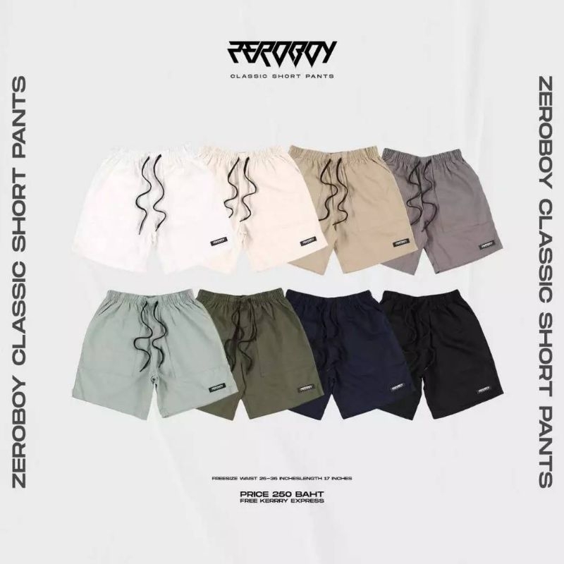 ZEROBOY - กางเกงขาสั้นวินเทจ สวมใส่สบาย มีหลายสีให้เลือก