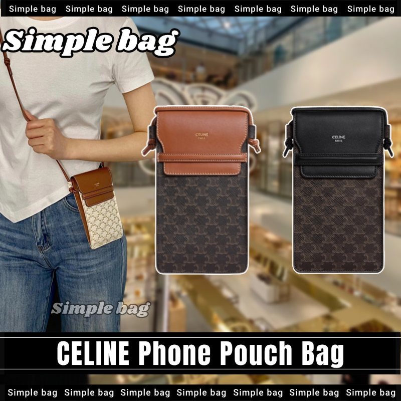 💯เซลีน🍑CELINE Phone Pouch Bag กระเป๋าสะพายเดี่ยว #Simple bag