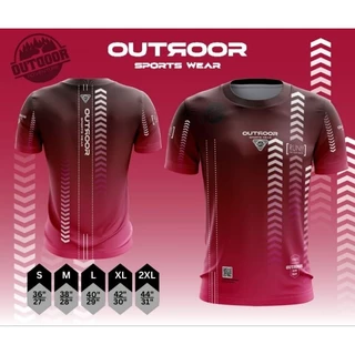 เสื้อกีฬาแขนสั้น ลาย Outdoor เนื้อผ้าโพลีเอสเตอร์ ใส่สบาย ไม่ร้อน มีให้เลือกหลายสี