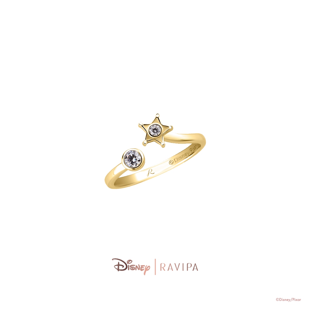Ravipa | Gold Sheriff. Star. Hero. Ring (CZ Diamond)
