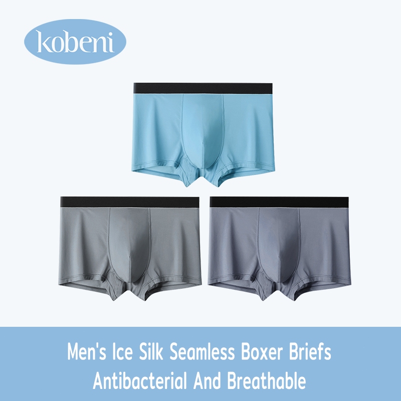 KOBENI กางเกงในชาย กางเกงบ๊อกเซอร์ ผ้าเรยอน ไร้รอยต่อ ใส่สบาย ป้องกันแบคทีเรีย ผ้านิ่ม เนื้อผ้าระบายอากาศได้ดี