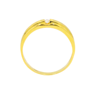 Happy Jewelry แหวนเม็ดเดี่ยว ใส่ได้ทั้ง ชาย หญิง แหวนเพชร แหวนทองเพชรแท้ ทองแท้ 37.5% ME631