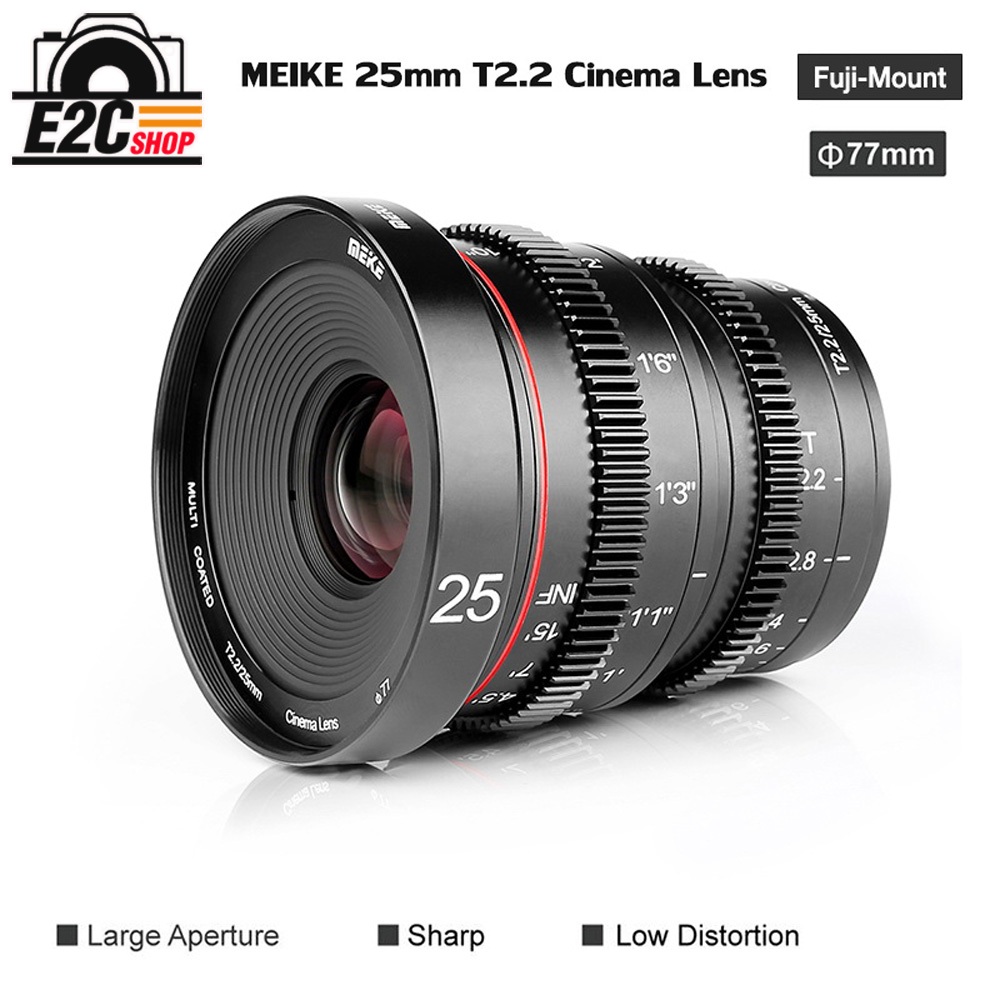 LENS MEIKE 25MM T2.2 FOR FUJI X-MOUNT MANUAL FOCUS CINEMA LENS