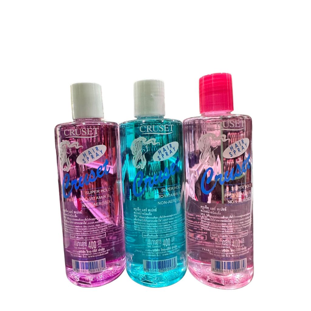 Cruset Hair Spray Refill ครูเซ็ท สเปรย์น้ำ ขนิดแข็ง จัดแต่งทรงผม 400ml
