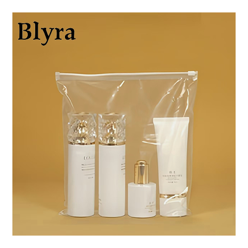 BLYRA ถุงซิปล็อกเก็บเครื่องสำอาง เสื้อผ้า ลายเรียบ ของใช้เดินทาง