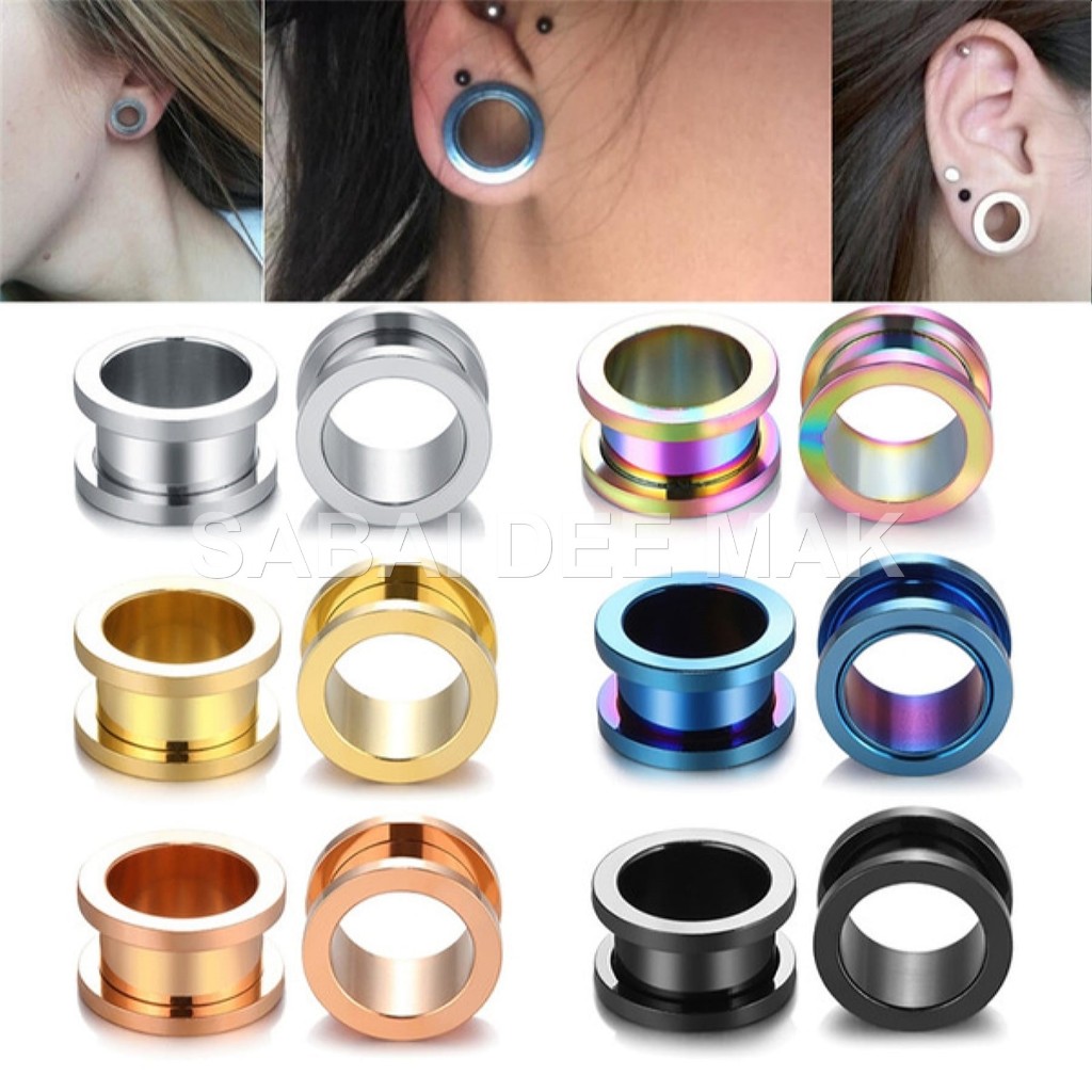 ⚡️จิวระเบิดหู จิวตาไก่สแตนเลสแท้ 22mm - 40mm⚡️SS.02 (Ear.Exp)⚡️Ear expander Stainless Steel Jewelry - 1 Piece