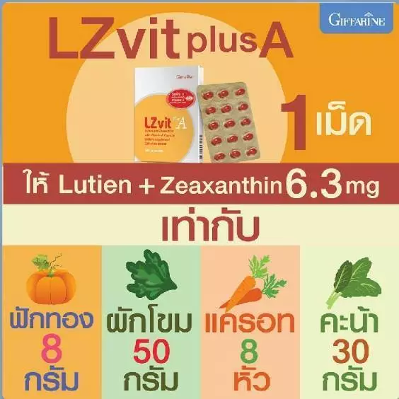 แอลซีวิต กิฟฟารีน วิตามิน บำรุงสายตา บำรุงจอตา ป้องกันแสงสีฟ้า ป้องกันจอประสาทตา ลดอาการปวดตา ลดตาขุ่นมัว ดวงตาอ่อนล้า thumbnail 4