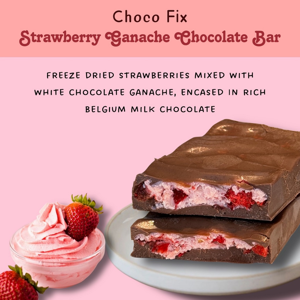 Choco Fix - Strawberry Ganache Chocolate 200g - Dubai Chocolate