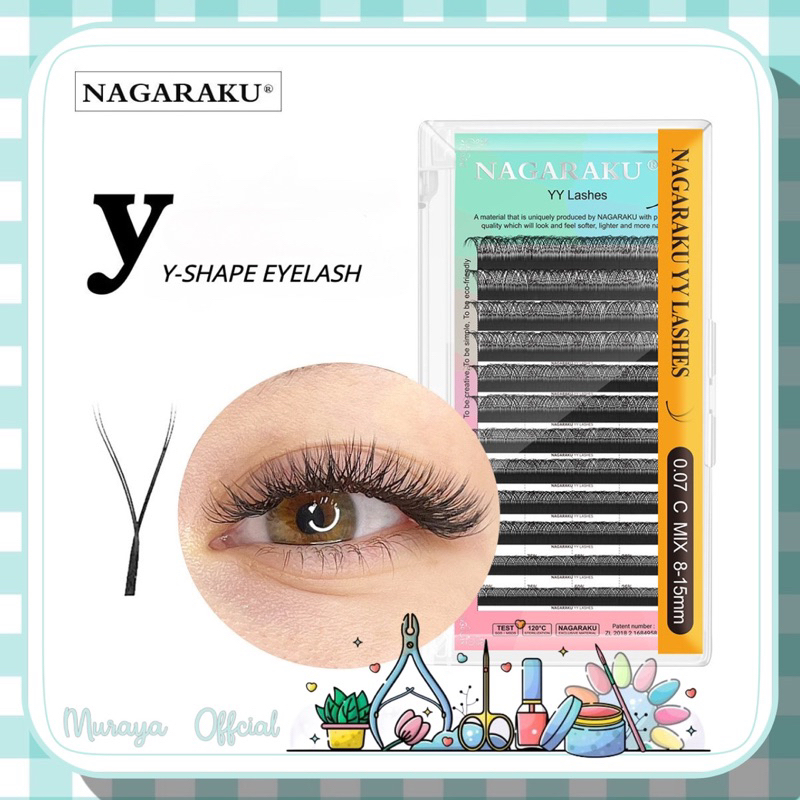 ขนตา YY Nagaraku 0.07 ขนตาสำหรับต่อ ต่อขนตา ขนตาธรรมชาติ นิ่ม ไม่แข็ง คุณภาพดี