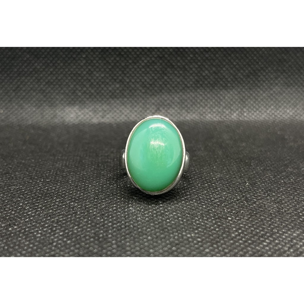 natural chrysoprase silver ring for men